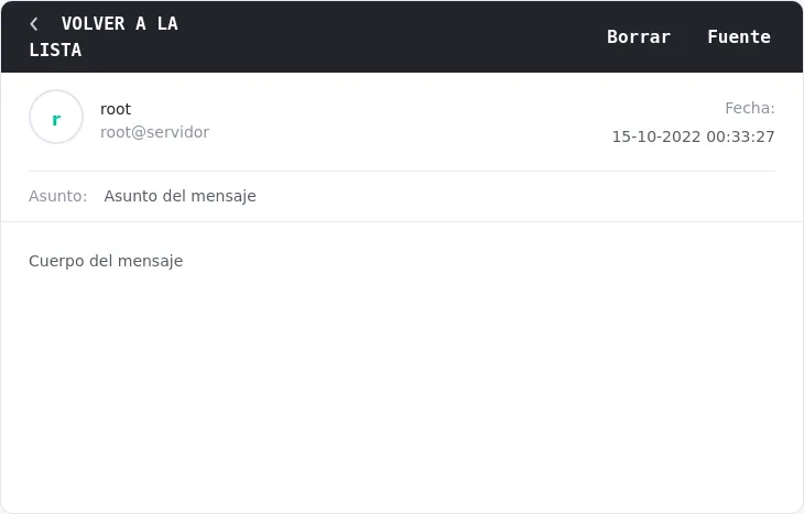 muestra correo temporal